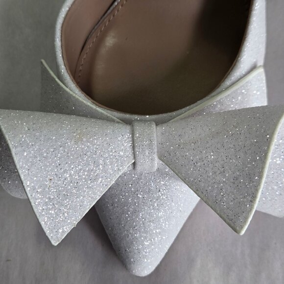 Betsey Johnson Women's Nobble Sculpted Bow Pumps - Ivory Sparkle - Picture 8 of 10